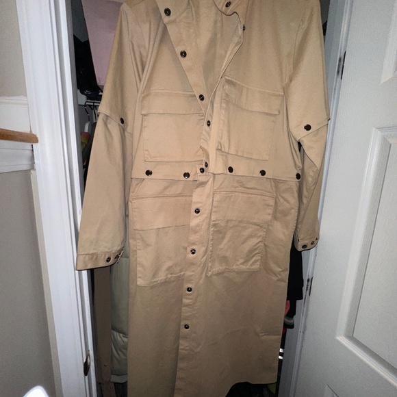 Amazon The Drop Women's Tan Convertible Trench Utility Coat by Takkunda Large - Picture 4 of 9